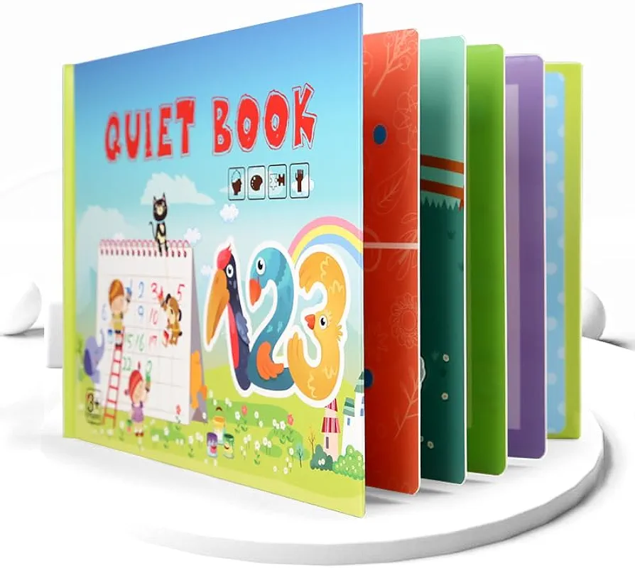 Busy Book for Toddlers 3-5, Preschool Learning Montessori Quiet Busy Book Toys to Develop Learning Skills, Portable Learning & Education Travel Toys Activity Books for Boys Girls Kids, Number