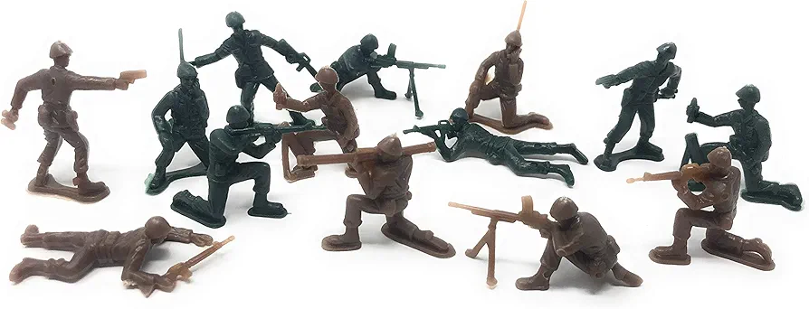 Funiverse 300 Piece Bulk Plastic Soldier Assortment (Green and Tan) - Plastic Army Men, Marines, or Navy Seals