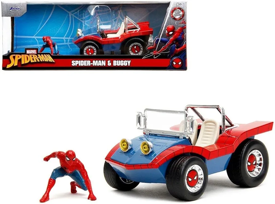 Marvel Spider-Man 1:24 Buggy Die-cast Car & 2.75" Figure, Toys for Kids and Adults