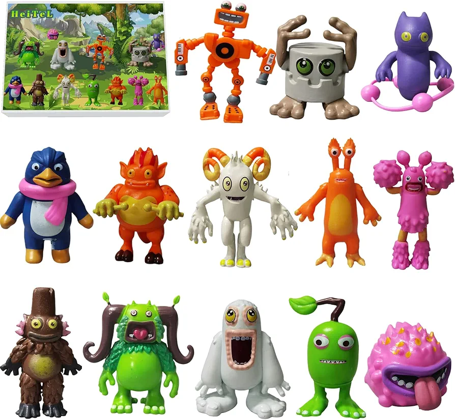 Singing Monsters Toys Set, 13pcs Wubbox Mini Action Figure Toy Figures, Suitable for Children's Holiday, Birthday Gift, Collection Decoration., SZ-1028