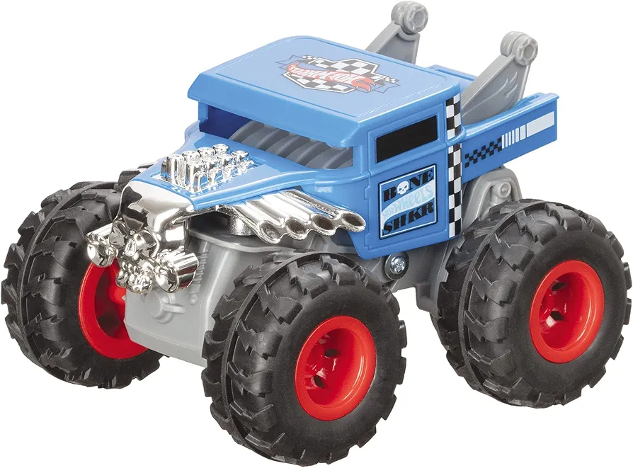 Mondo Motors - Hot Wheels Monster Trucks BONE SHAKER - Remote Control Car for Kids - Color Blue - 63649