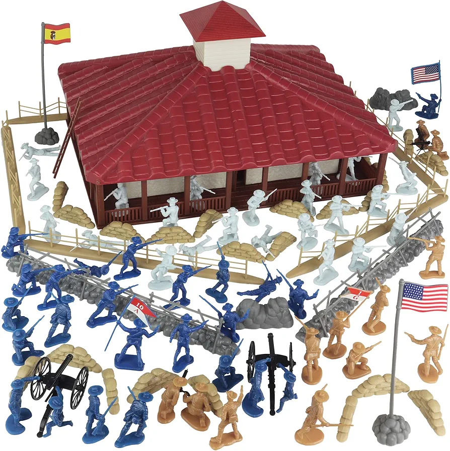 BMC San Juan Hill Rough Riders - Plastic Army Men Playset Boxed 102pc