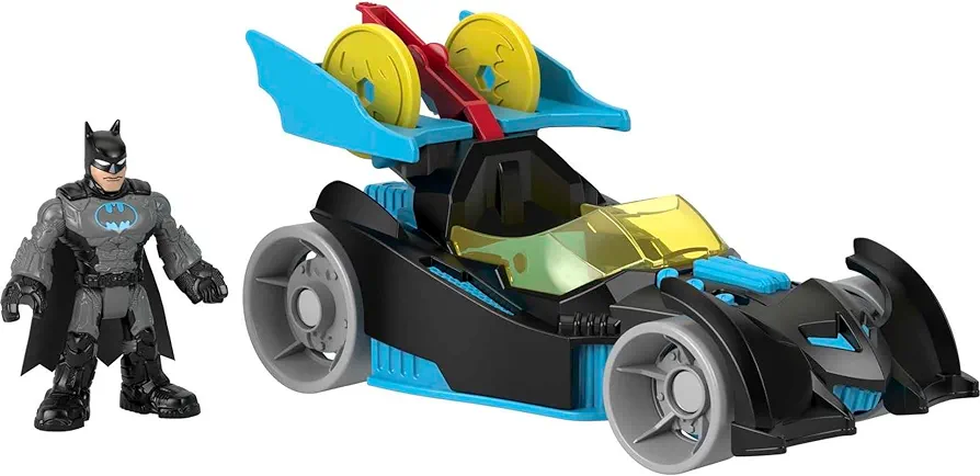 Fisher-Price Imaginext DC Super Friends Batman Toy Bat-Tech Racing Batmobile Car & Light-Up Figure for Preschool Pretend Play Kids Ages 3+ Years