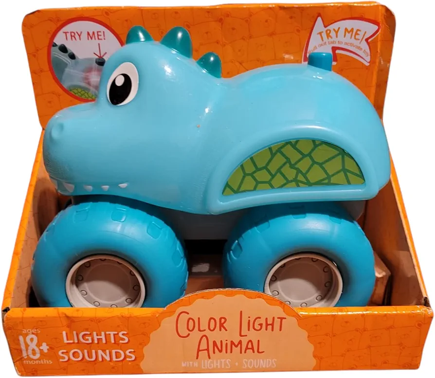 Midwood Brands Children's Blue Dinosaur Buddy Flashlight with Lighrs and Sound, 18 mos+