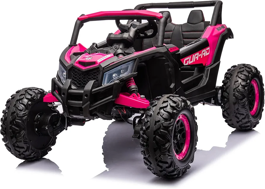 Ride on Car Kids UTV,Ride on Truck with Remote Control 2x390W Motor 3 Speeds 4 Wheels Music and LED Light,12V Ride on Toys Toddler Cars to Drive for 37-96 Months Boys Girls (Pink)