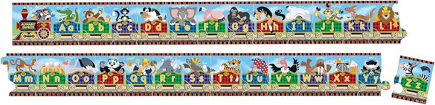 Melissa & Doug Alphabet Express Jumbo Jigsaw Floor Puzzle (27 pcs, 10 feet long) - FSC Certified