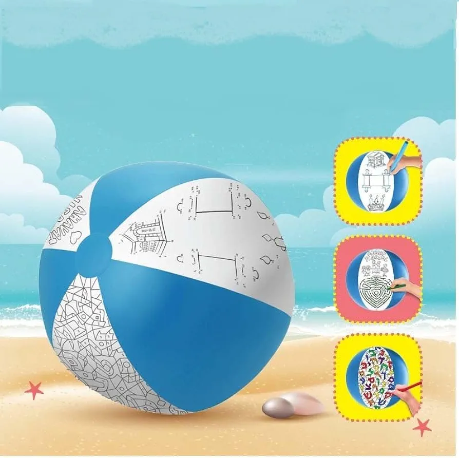 JewFadz.com Aleph Beis Craft - Color Your Own Ahavas Yisrael, Alef Bet Beach Ball - Hebrew Alphabet Craft for Preschool Kids - for Lag Baomer Holiday Activity Kit (12)