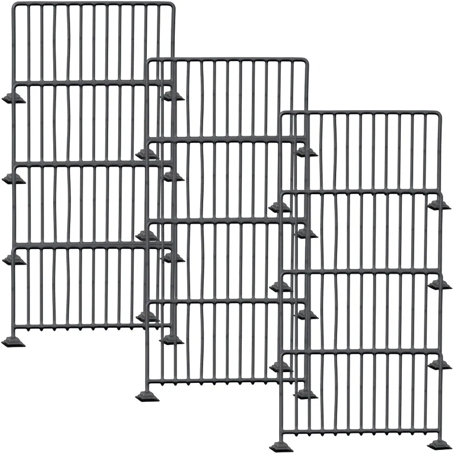 Set of 12 Black Guardrails for WWE & AEW Wrestling Action Figures