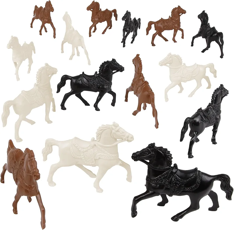 BMC Classic Lido Riding Horses - 15pc Plastic Figure Playset 45mm Accessories