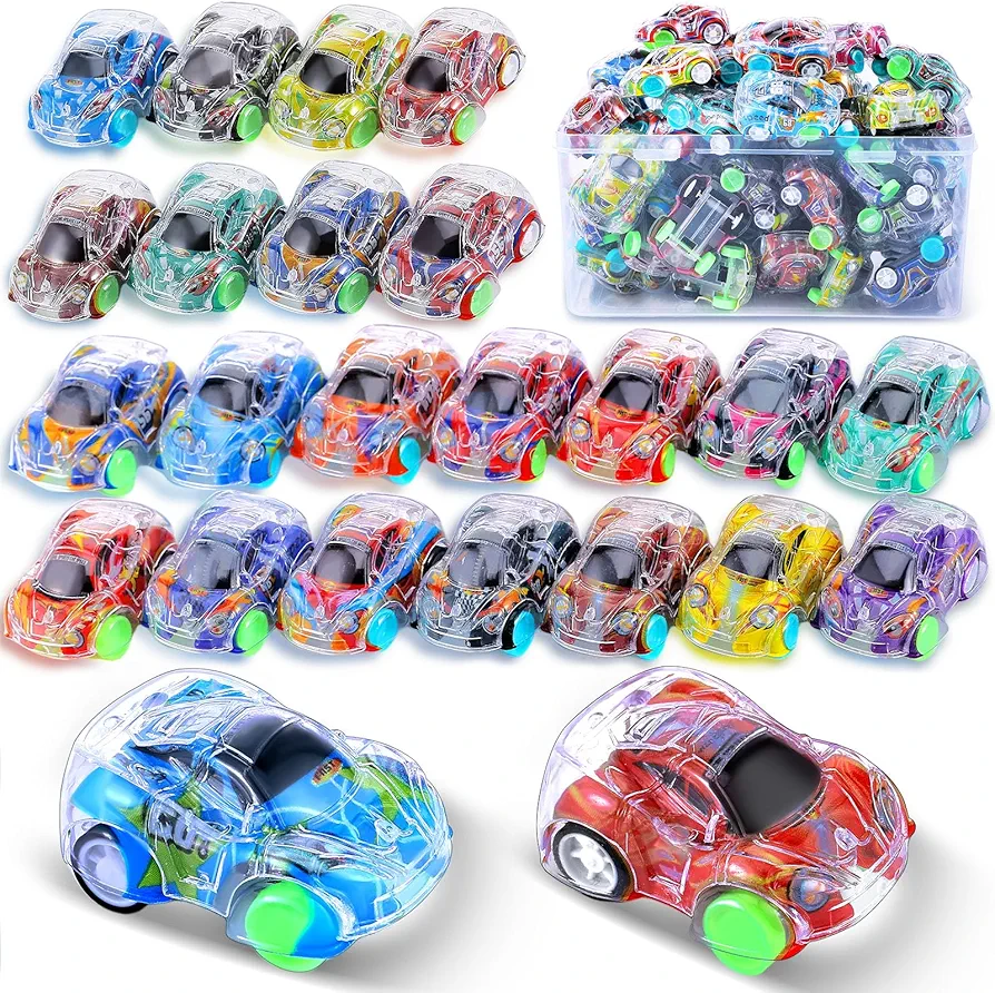 45 Pieces Mini Pull Back Cars for Kids Racing Vehicles Toys Bulk with Storage Box Party Favor Supplies Classroom Prizes Treasure Box Toy Easter Fillers for Boys Girls Toddlers