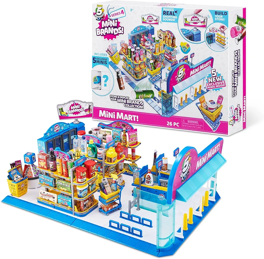 5 Surprise Mini Brands - Mini Mart Playset by ZURU (Series 4) Exclusive and Mystery Collectibles