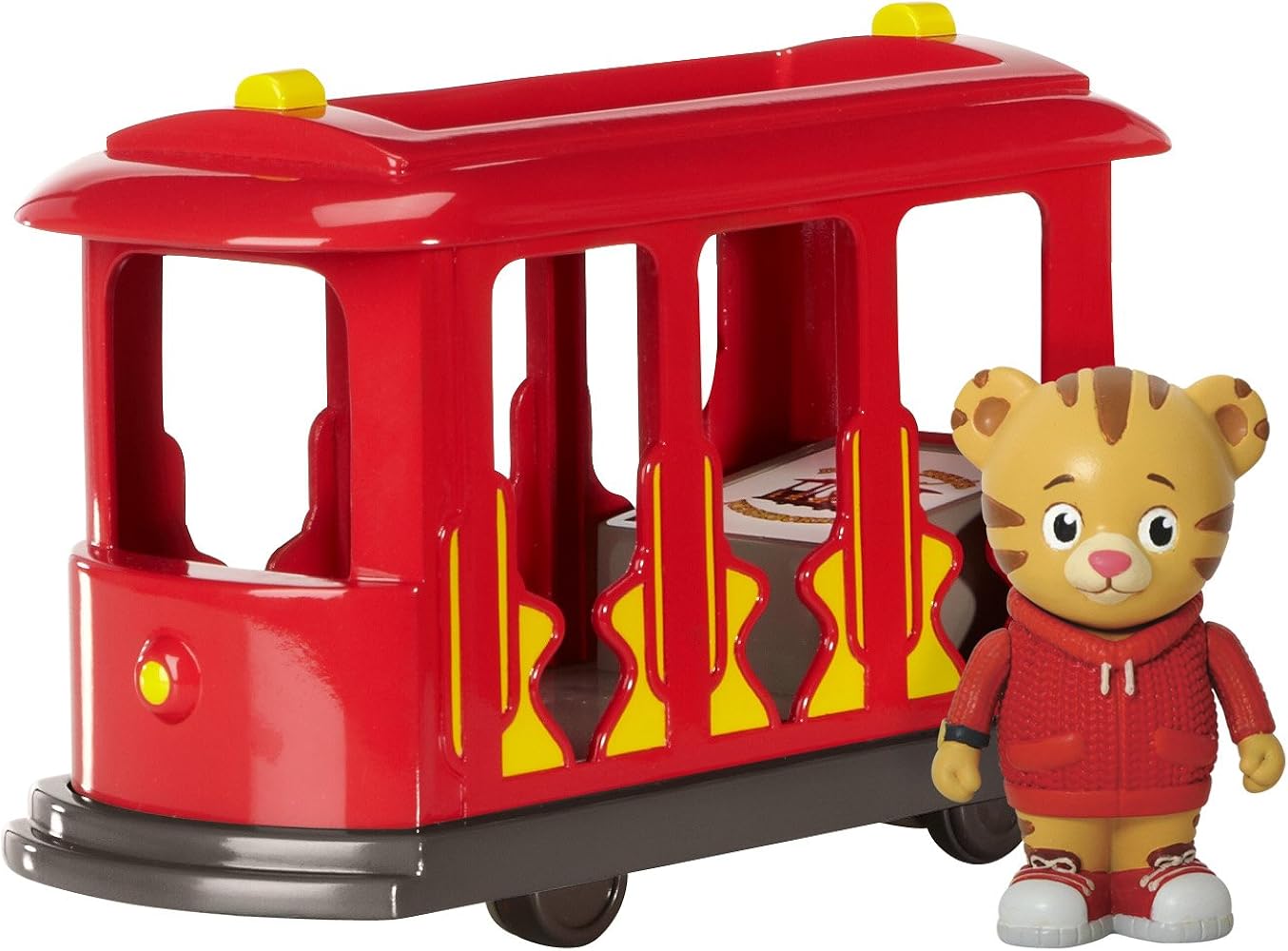 Daniel Tiger's Neighborhood Trolley with Daniel Tiger Figure Included, Pull Back and Go Action with Fun Trolley Bell Sounds, "Ding Ding!" Daniel Tiger Toys for Kids and Toddlers