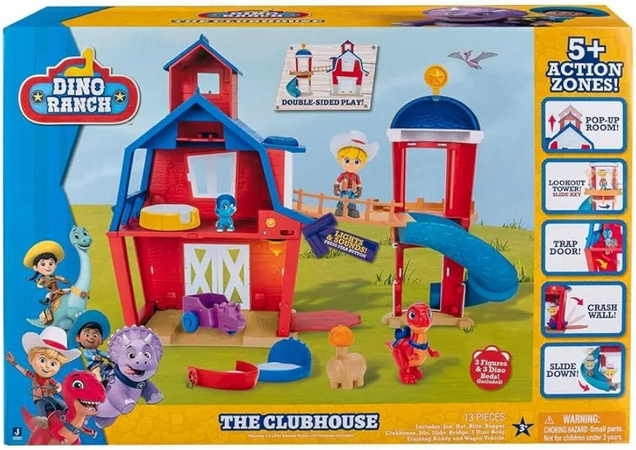 Jazwares Dino Ranch: The Clubhouse - Large 12"" Playset Kids Toys, Mixed