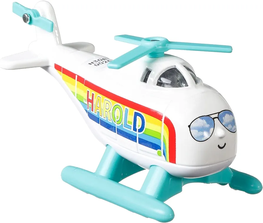 Thomas & Friends Fisher-Price GYV67 Rainbow Harold Push-Along Toy Helicopter for Preschool Kids Ages 3 Years and Up, Multicolor, 4.0 cm*4.0 cm*8.5 cm