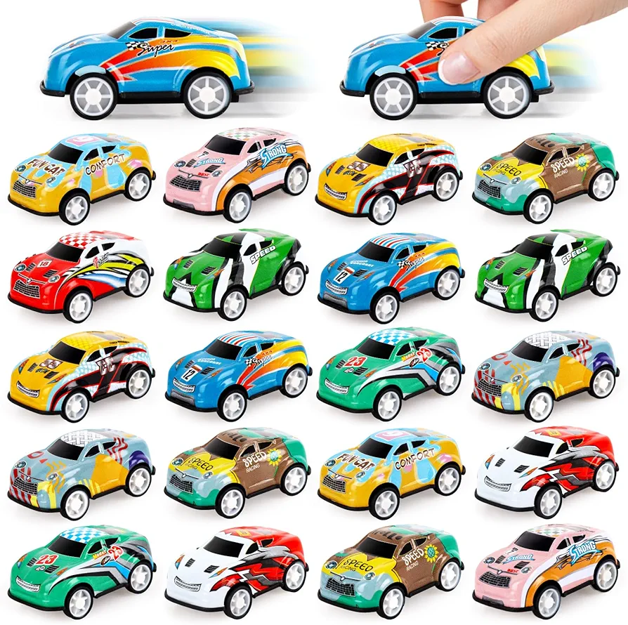 Hxezoc 50 Pack Mini Race Car for Classroom Prizes, Party Favors for Kids Toddlers 4-8 Years Old, Bulk Pull Back Car Toys for Carnival Prizes, Treasure Box Toys, Pinata Fillers, Goodie Bag Stuffers