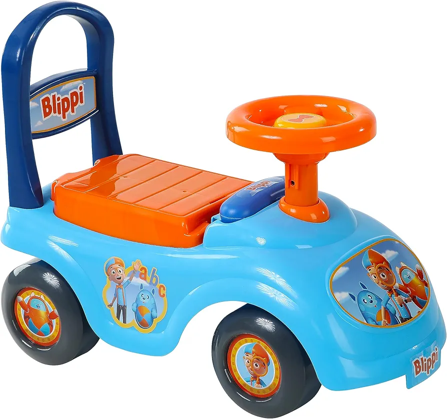 Dynacraft Blippi NE Basic Ride-On – Fun and Colorful Design, Perfect for Toddlers, Sturdy and Durable, Easy to Assemble, Ideal for Indoor and Outdoor Play