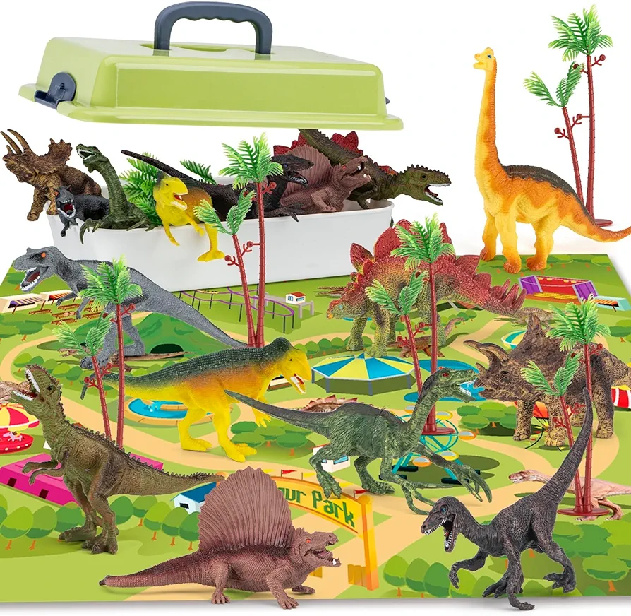 Dinosaur Toys. Educational.Dinosaur Toys for 3 4 5 Year Old Boys Gifts, Dinosaurs Toys for Kids 3-5-7, Dino Figures Activity Play Mat Christmas Birthday Gifts for Girls Toddler Toys Age 2-4