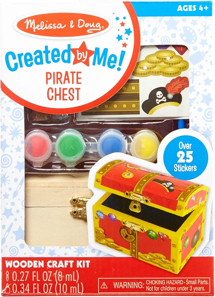 Melissa & Doug Decorate-Your-Own Wooden Pirate Chest Craft Kit