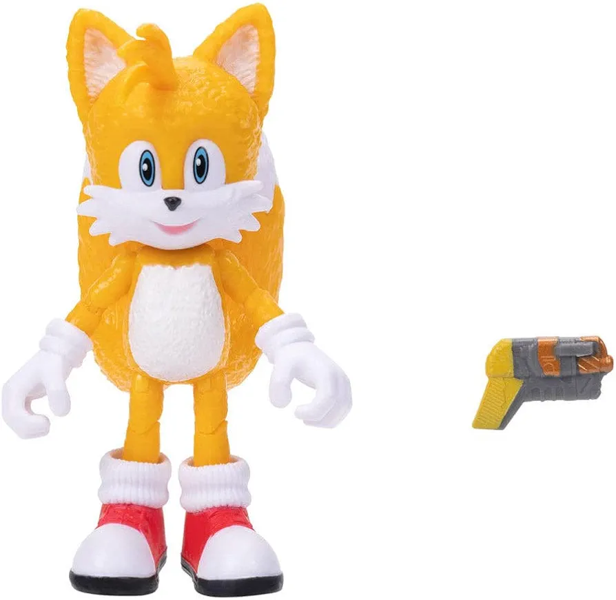 Sonic the Hedgehog 2, 4 inch Articulated Tails Action Figure with Accessory inspired by the Sonic 2 Movie