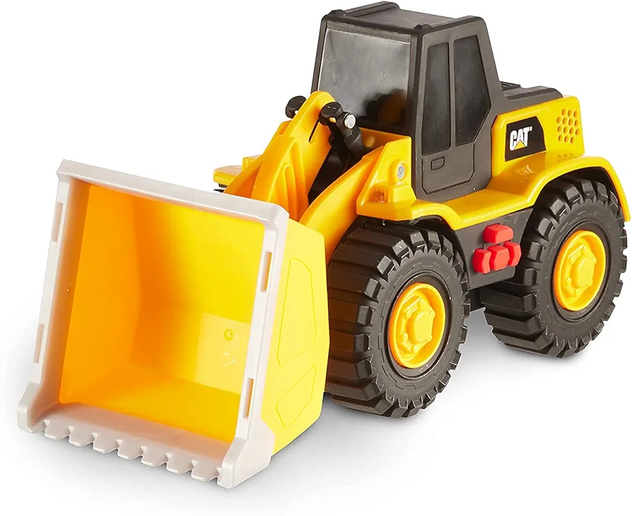 CAT Construction Toys, 10" Tough Machines Toy Front Loader With Lights & Sounds, Realistic Lights & Sounds + Rumbling Action, Ages 3+