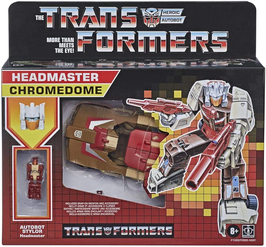 Transformers 2021 Modern Figure in Retro Packaging Autobot Headmaster Chromedome with Stylor