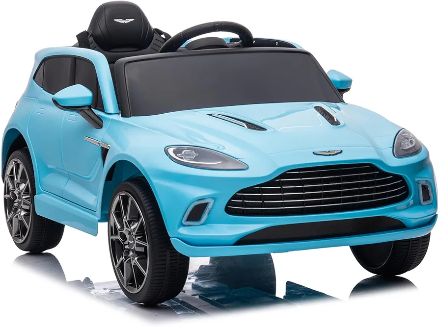 12V Dual-Drive Remote Control Electric Kid Ride On Car,Battery Powered Kids Ride-on Car Blue, 4 Wheels Children Toys Vehicle,LED Headlights,Remote Control,Music,USB. (B), Large