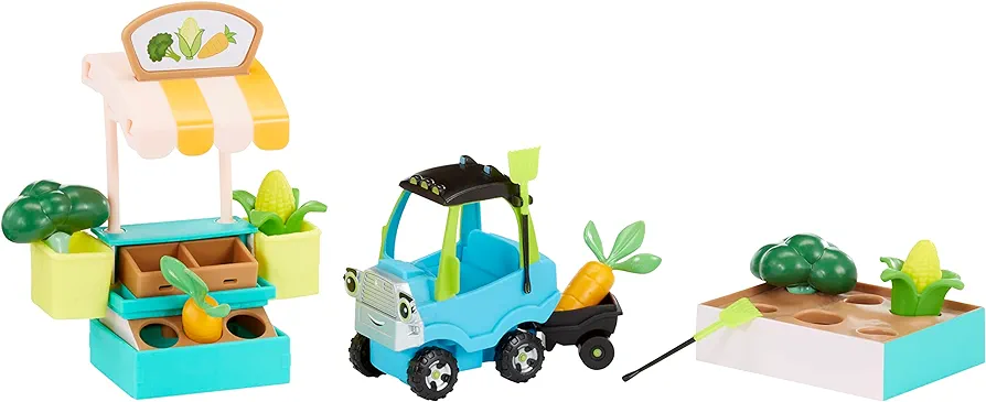 Little Tikes Let’s Go Cozy Coupe Farmers Market Playset with Push and Play Vehicle for Tabletop or Floor Car Fun for Toddlers, Boys, Girls 3+ Years