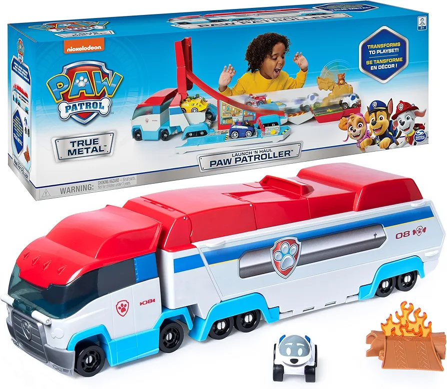 PAW Patrol, Launch’N Haul PAW Patroller, Transforming 2-in-1 Track Set for True Metal Die-Cast Vehicles, Kids Toys for Boys & Girls Ages 3 and Up