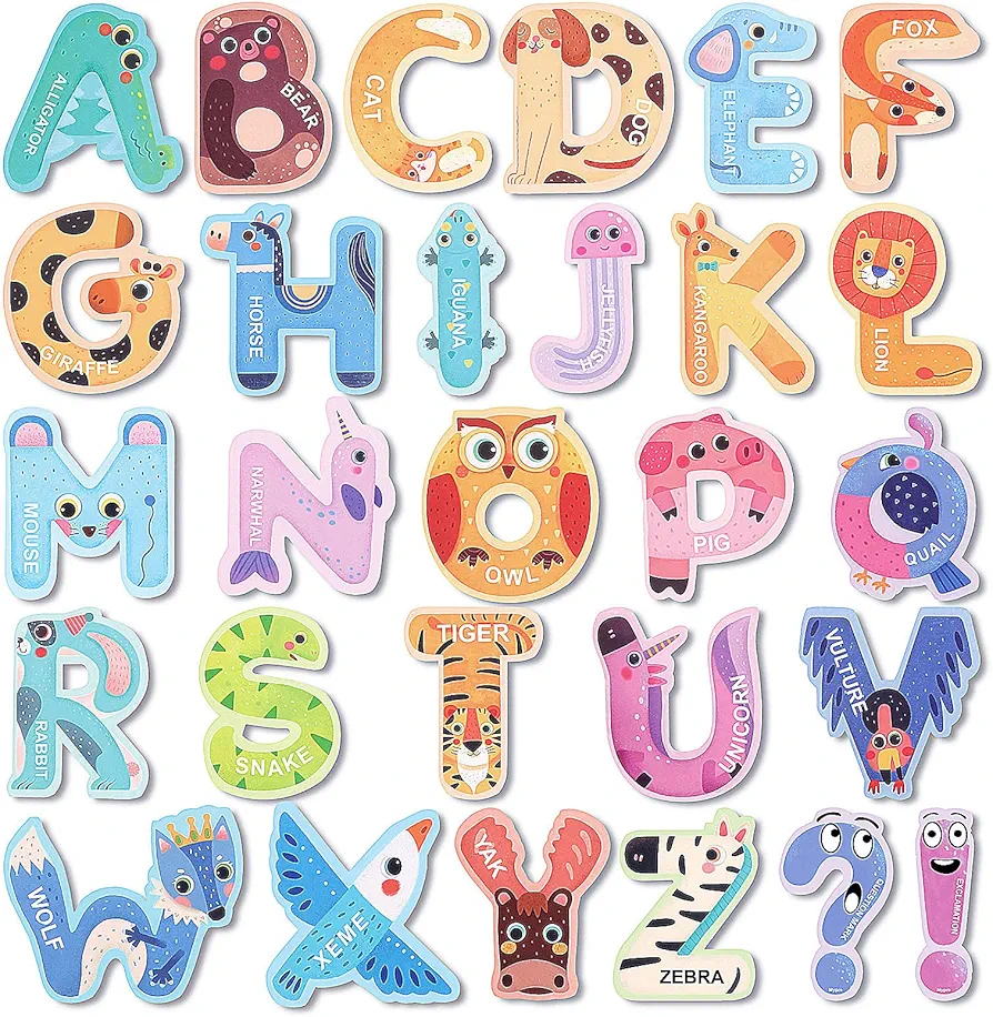 Magnetic Letters for Classroom Whiteboard, Alphabet Magnets ABC for Toddlers Fridge 3+ Year Old, Large Jumbo Refrigerator, Spelling Preschool Learning Toys for Boys Girls, Educational Games for Kids