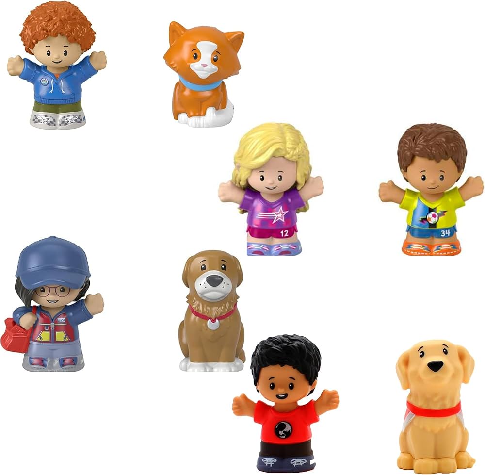 Fisher-Price Little People Toddler Toys Bundle of 4 Figure Packs with 2 Characters Each Including Dog and Cat (8 Figures Total)