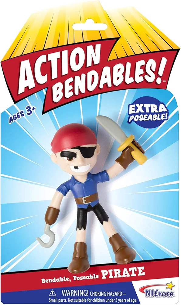 NJ Croce AB5009 Pirate 4" Bendable Action, Figure