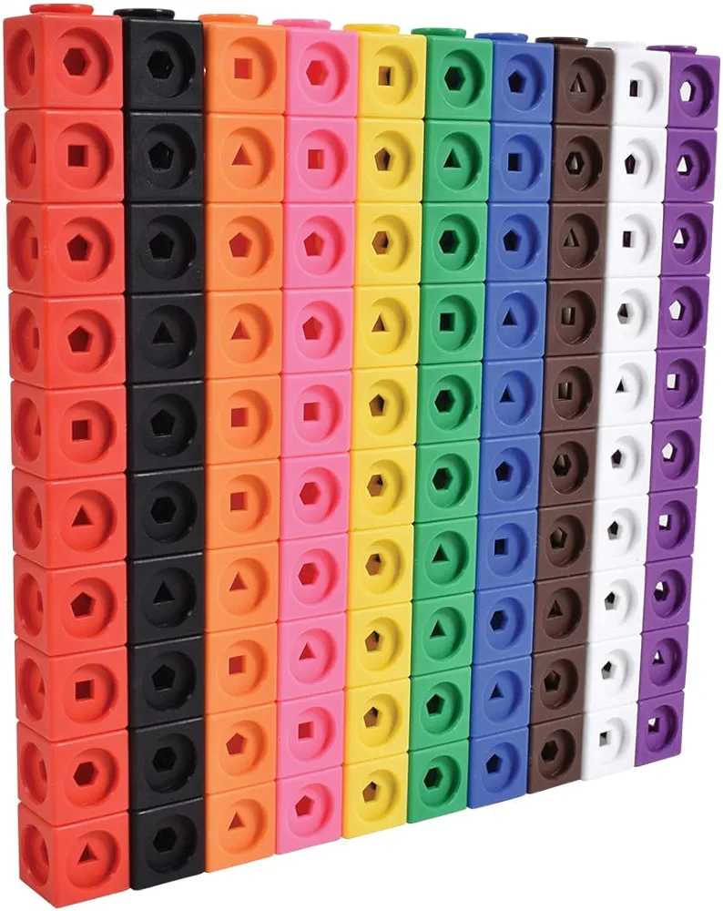 edxeducation Math Cubes - Set of 100 - Math Manipulatives - Classroom Learning Supplies, Homeschool Supplies, Preschool Learning, Counting Toys, Linking Cubes, Math Linking Cubes