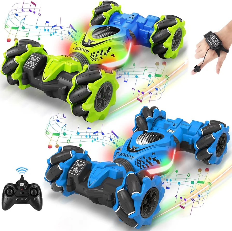 Gesture RC Car, Gesture Sensing RC Stunt Car Toy for Boys Girls, 360° Rotate 4WD RC Drift Car, Off Road with Lights Music, Best Birthday Gift Toys for Kids Age 8-13 6 7 8 9 10 11 12 Years Old