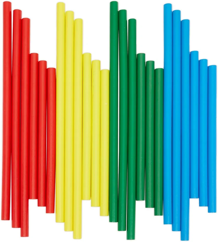 Rhythm Lummi Sticks for Kids, Toddler Music Toys, 11.75 in, 7.9 in (24 Pieces)