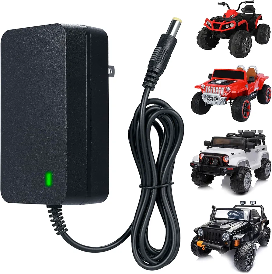 24V Battery Charger for Ride on Toys,24V Charger for Ride on Car Best Choice Products SUV Powered Accessories,24 Volt Kids Battery Charger with Charging Indicator Light for Baby Carriage Ride Toy