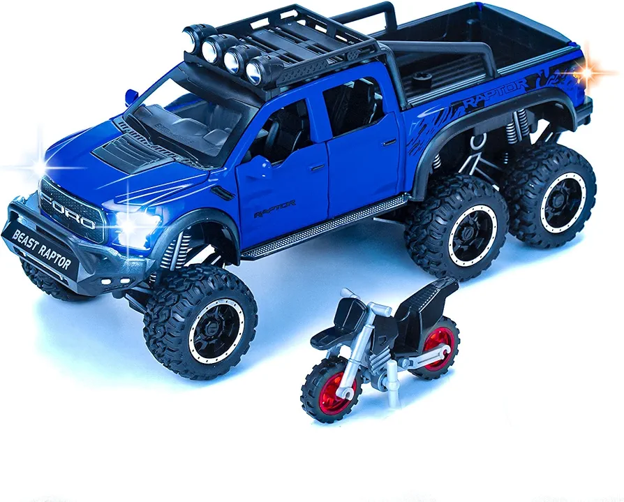 Toy Trucks Pickup Model Cars F150 Metal Diecast Cars Trucks for 3 Year Old Boys and up (Blue)