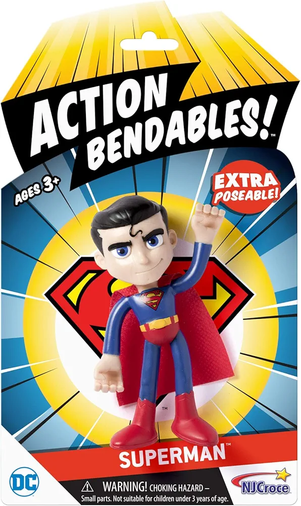 NJ Croce AB5002 Action Bendables Superman, Figure, 4", Multicolor