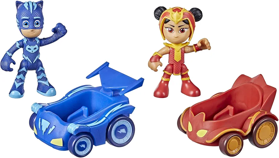 PJ Masks Catboy vs an Yu Battle Racers Preschool Toy, Vehicle and Action Figure Set for Kids Ages 3 and Up