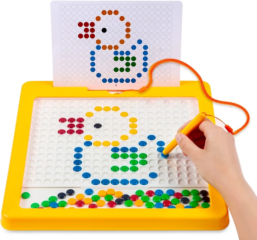 Magnetic Drawing Doodle Board for Kids - 12" x 12" Magnetic Board Drawing Pad for Kids and Toddlers, Magnetic Toys Drawing Board for Toddlers, Montessori Educational Preschool Toy for Age 3+