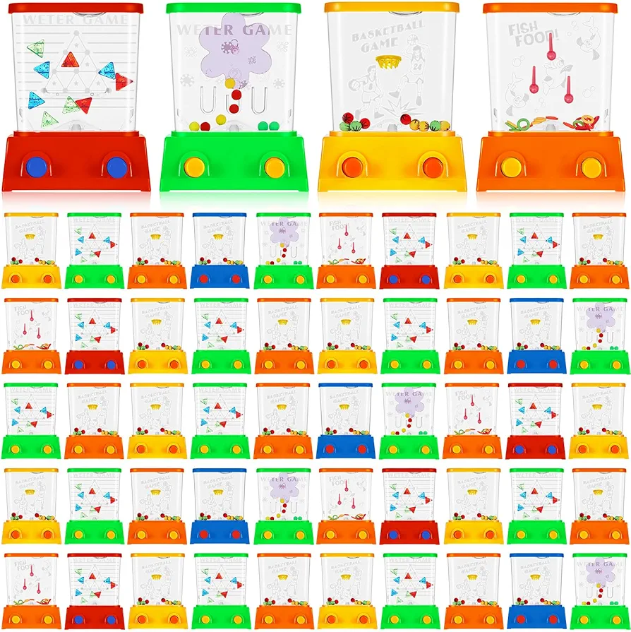 60 Pcs Handheld Water Game Bulk Ring Toss Water Game Handheld Game Retro Toys Car Travel Mini Games for Kids Adults Activities Classroom Party Favor Fun Gifts, Without Water (Cute)