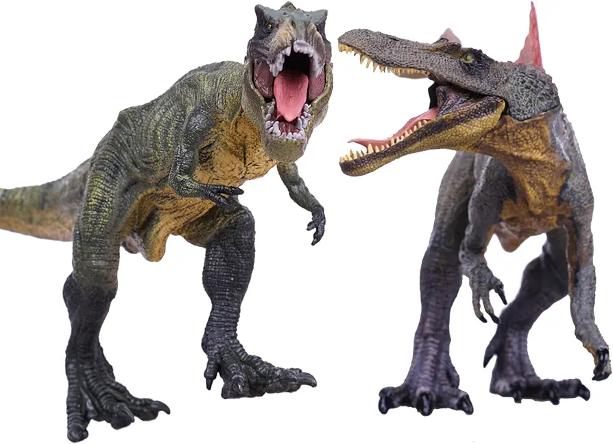 Gemini&Genius Dinosaur Toys Tyrannosaurus Rex and Spinosaurus Dinosaur World Action Figures, Great Birthday Gift, Collection, Cake Topper, Party Supplies, Room Decor for Kids 3-12 Years Old