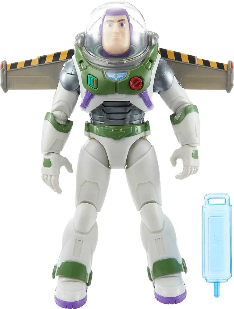 Disney and Pixar Lightyear Toys, Talking Buzz Lightyear Action Figure with Liftoff Vapor Trail, 20 Sounds, Jetpack with Expanding Wings​​​​