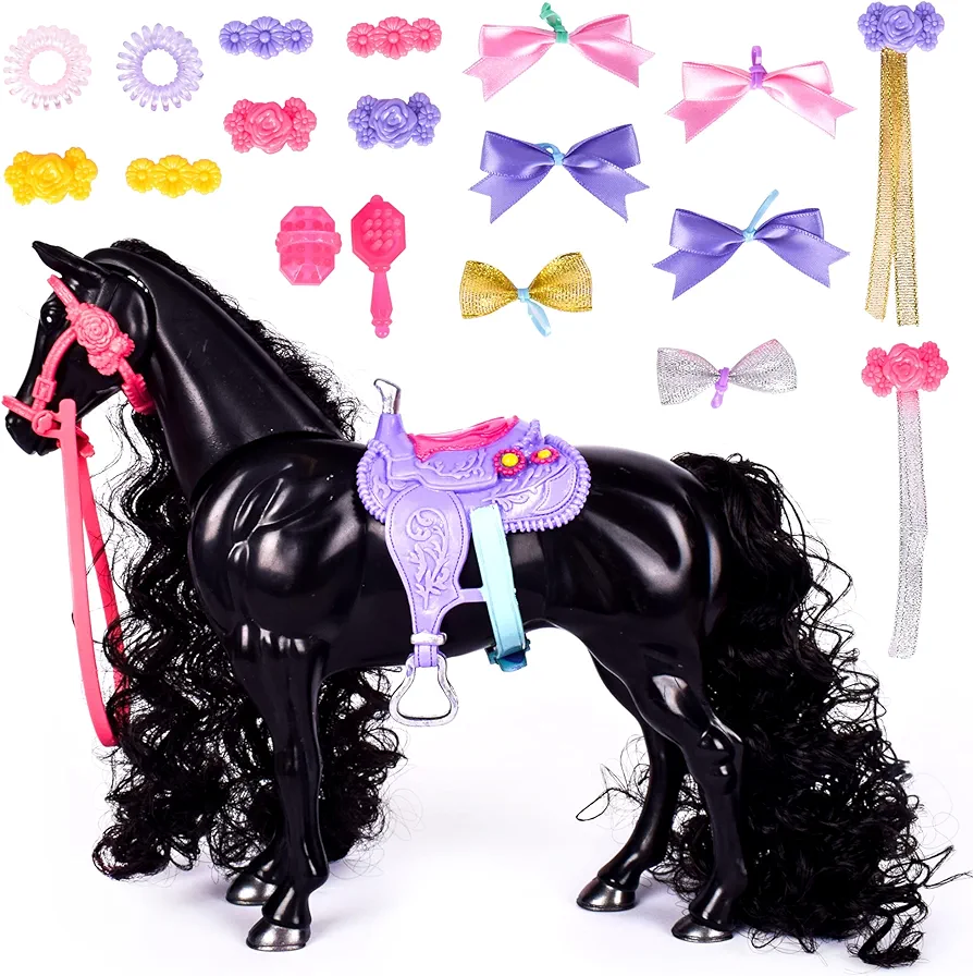 Glam-R-Ranch Raven Dream - Horse Toy with Accessories