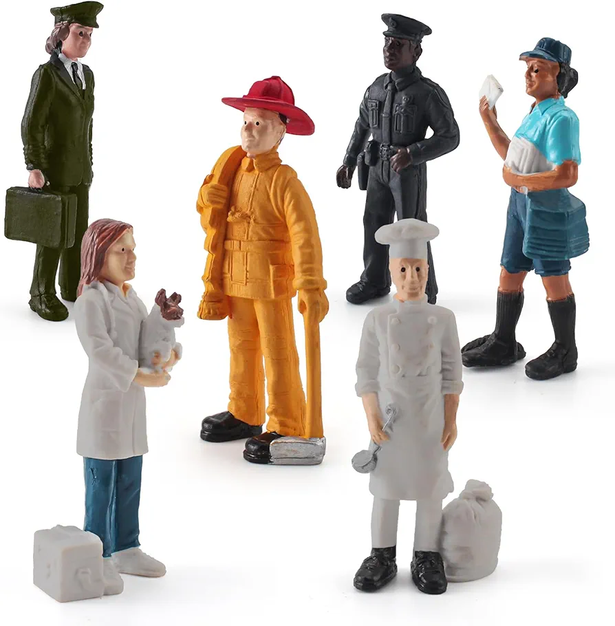 1Inch Mini Working People Figurines Toy Playset Individually Hand-Painted Mini People action Figures Realistic People Figurine Model Toy for Kids