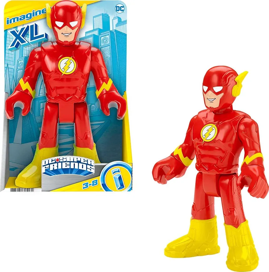 Fisher-Price Imaginext DC Super Friends Preschool Toys The Flash XL 10-Inch Poseable Figure for Pretend Play Ages 3+ Years