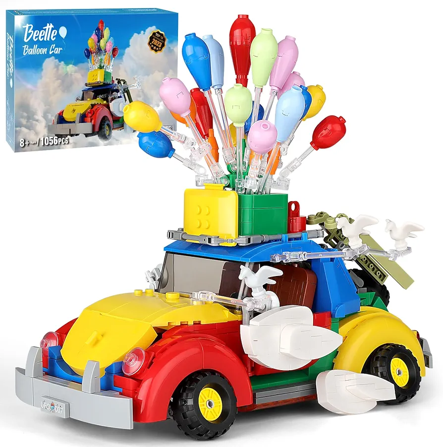 Sillbird Beetle Balloon Car Building Toy Set for Kids, STEM Creative Christmas Friends Gift Toys for Girls Boys Aged 8-10 11 12+ and Adults (1056 Pieces)