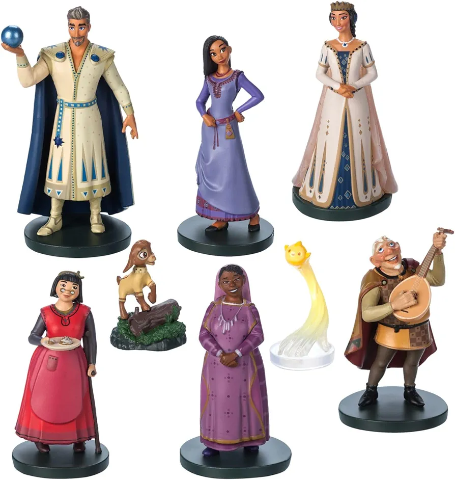 Disney Store Official Wish Deluxe Figurine Play Set – 8-Pc. – Enchanting Character Set from Wish' – Perfect for Collectors & Kids – Experience The Magical Adventure with Detailed Figures