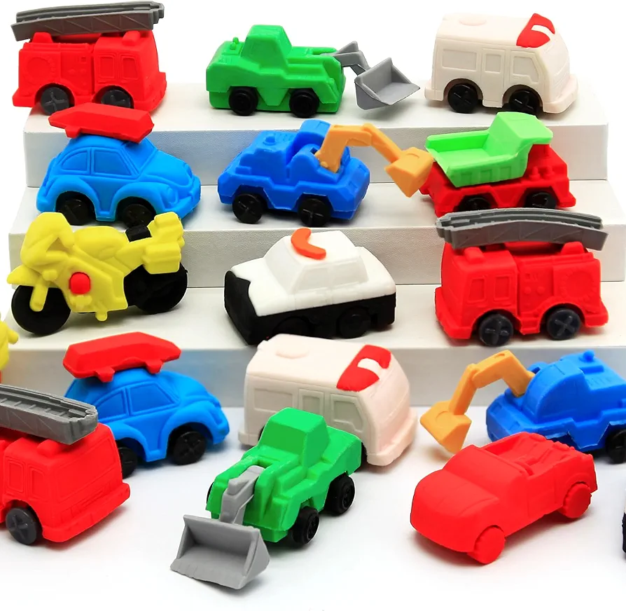 40 pcs Truck Erasers for Kids Classroom Prizes,Truck Erasers Puzzle 3D Take Apart Car Pencil Erasers for Class Treasure Box,Game Rewards,Party Favors,Easter Egg Stuffers