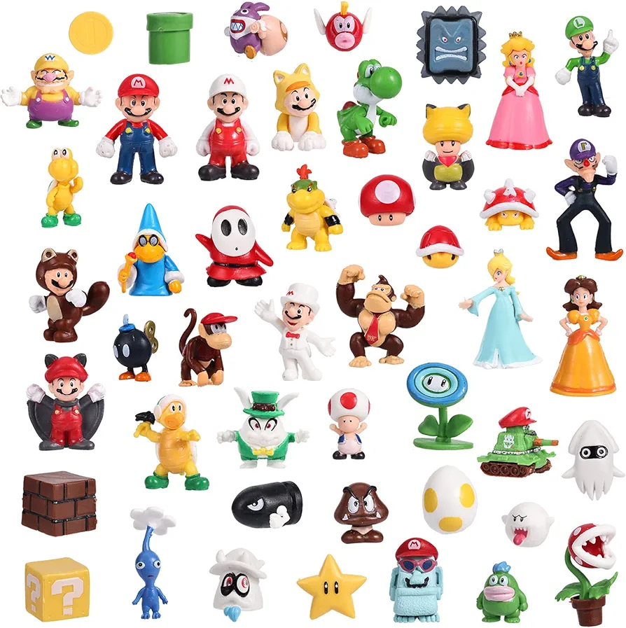 48pcs/Set 2" Mario Toys – action figures Bros Princess，character,cake topper，party supplies Collectible Figurine Gifts Decoration Figures Toy