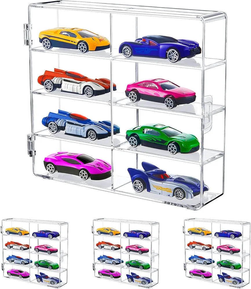 4 Pcs Scale Toy Car Storage Toy Car Display Box Holds Toy Cars Storage Organizer